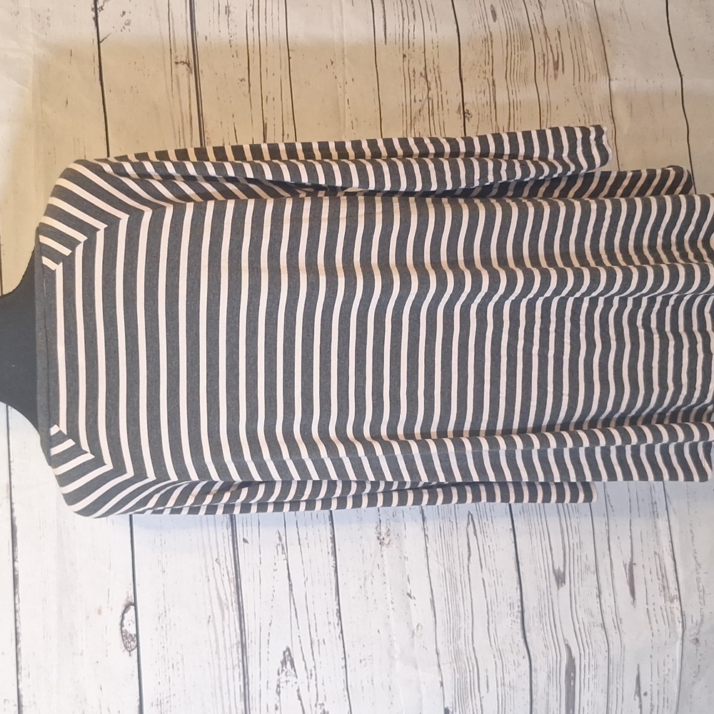 Matilda Jane Pink Gray Striped Swing Tunic Top Womens Large Long Sleeve #1097 - Picture 4 of 5